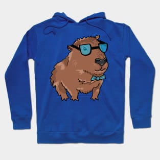 Capybara with bow tie and glasses Hoodie